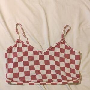 Torrid Pink and White Checkered Crop Top